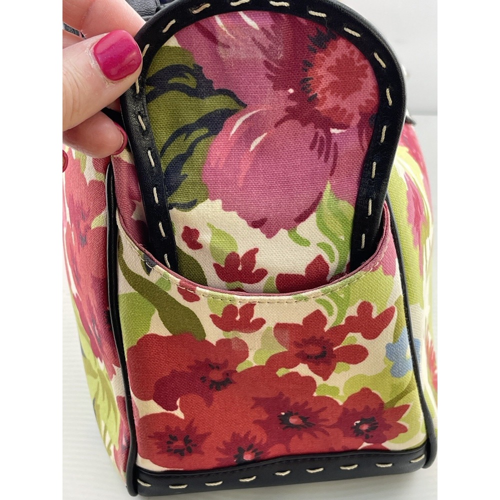 Brighton BEA Multicolor Floral Canvas Leather Trim Large Tote Shoulder Bag - Picture 9 of 16